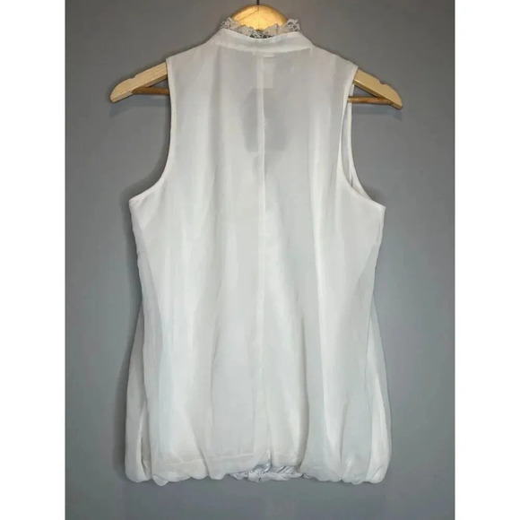 Wrapper Kohls white ivory lace button tank blouse top shirt career size LARGE - Picture 5 of 5